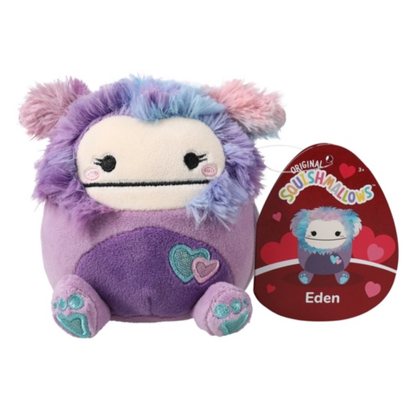 NWT 4.5” Eden the Blue & Purple Bigfoot Valentine Squishmallow - Picture 1 of 2